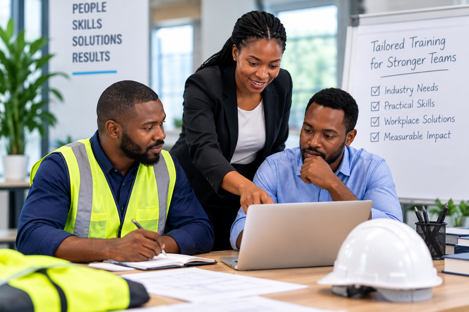 Professionals participating in customised workplace training